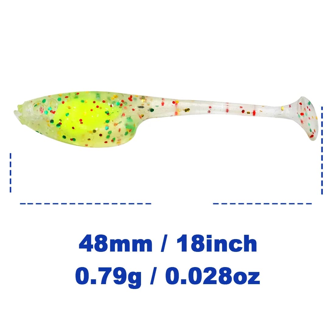 Mehčalne vabe z kodrastim repom, 20 kosov, 4.8cm