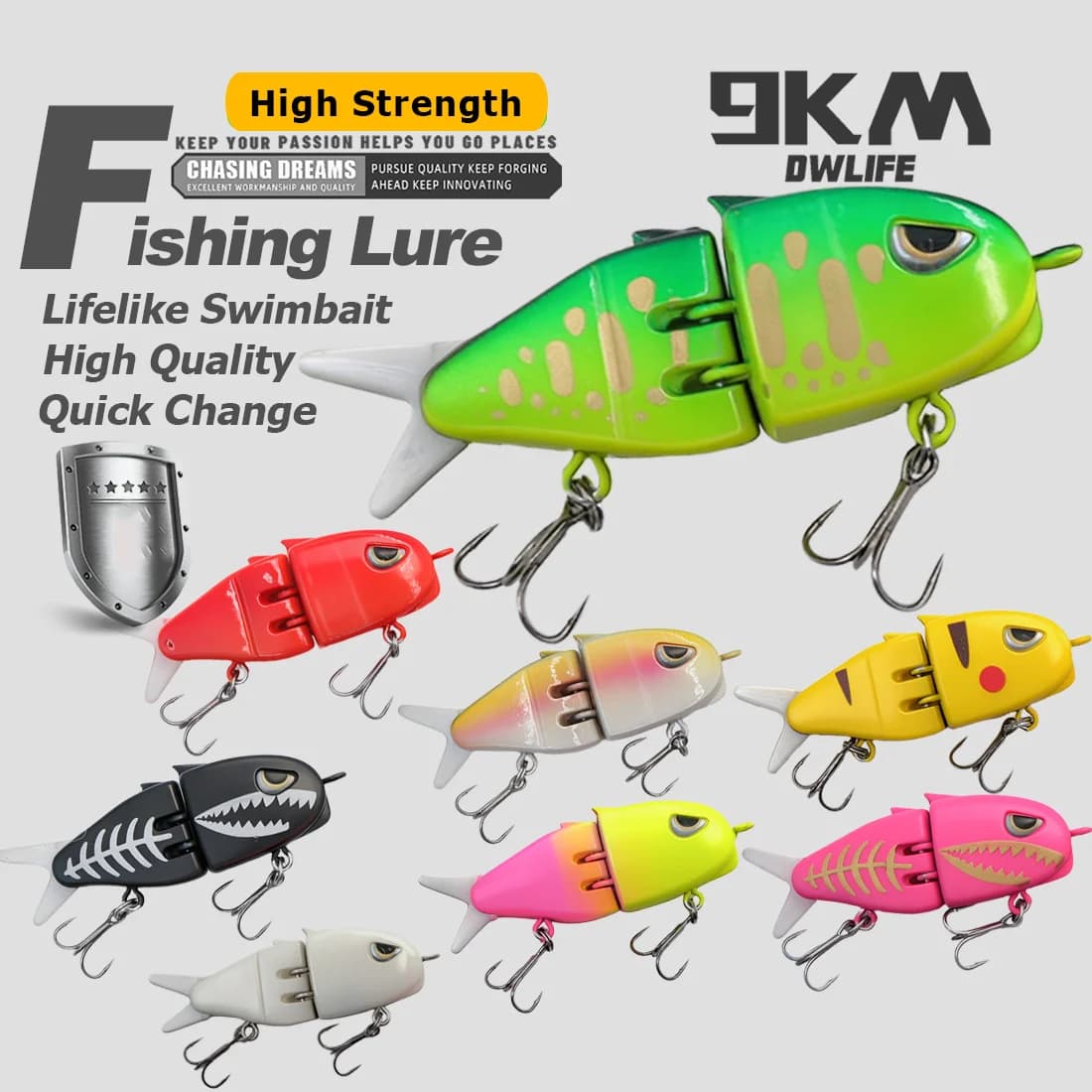 Mini VIB Swim Bait počasno potapljač vabe s 3D očmi
