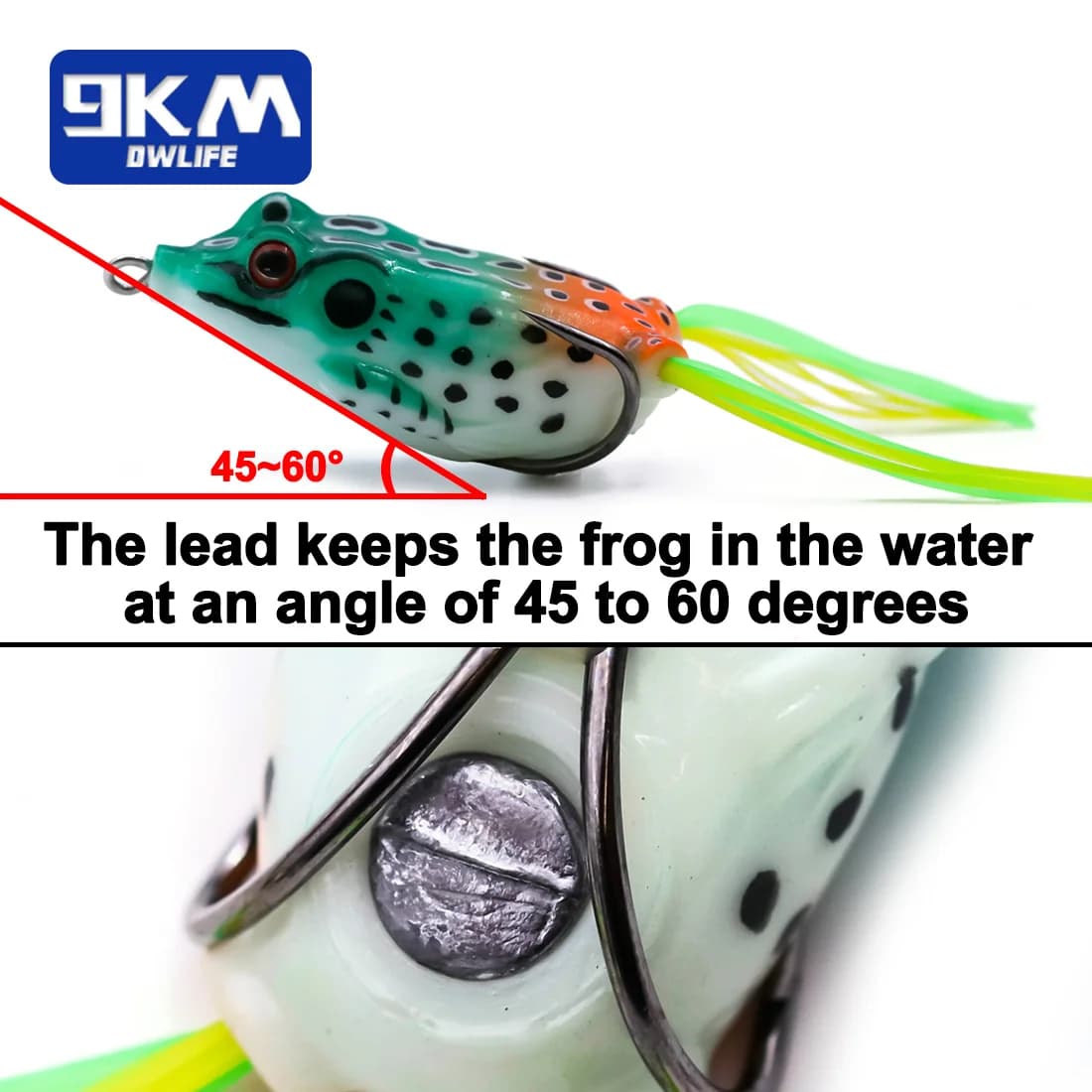 Topwater žaba, mehka PVC vaba z razcepljenim repom